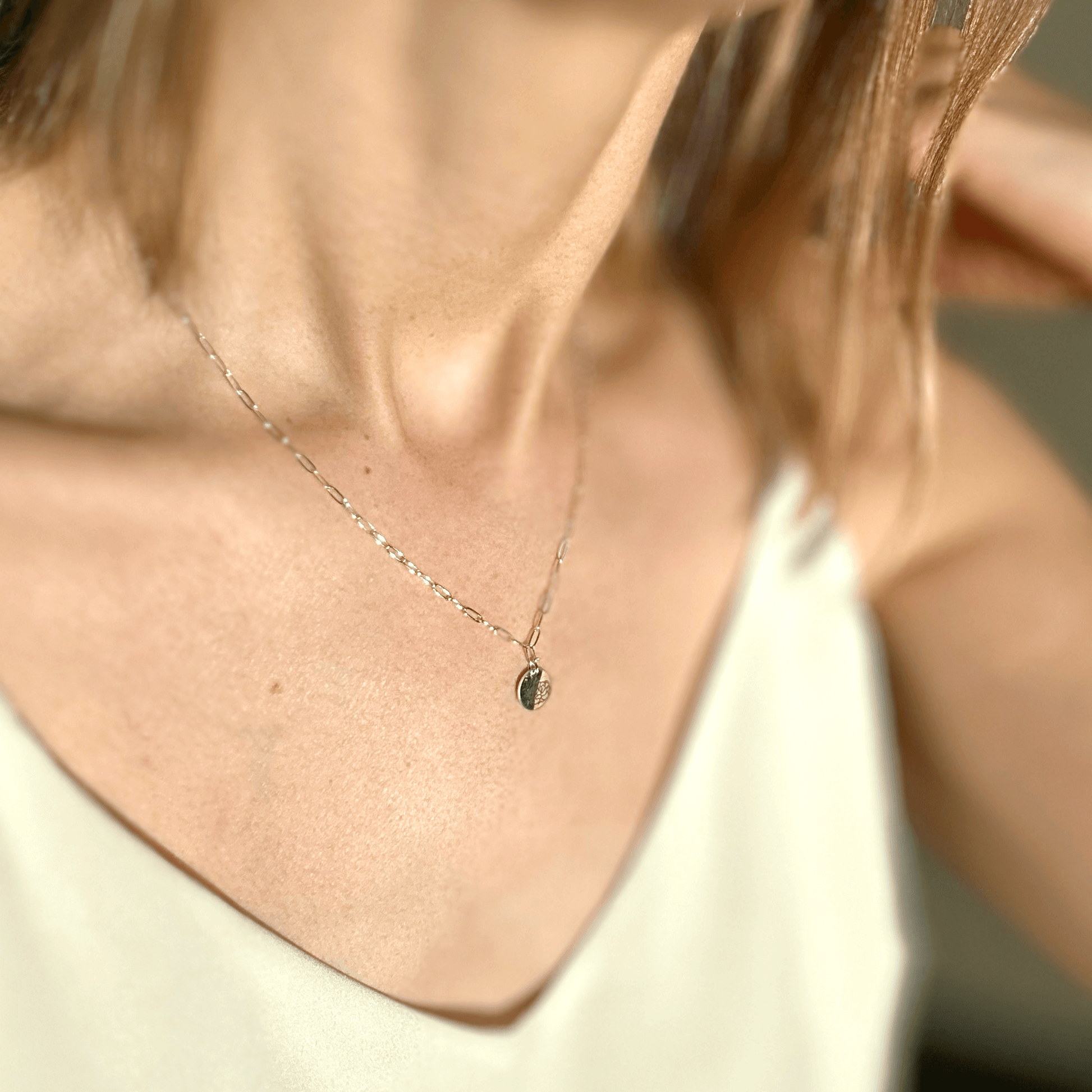 10mm Round Sterling Silver Pendant - Necklaces