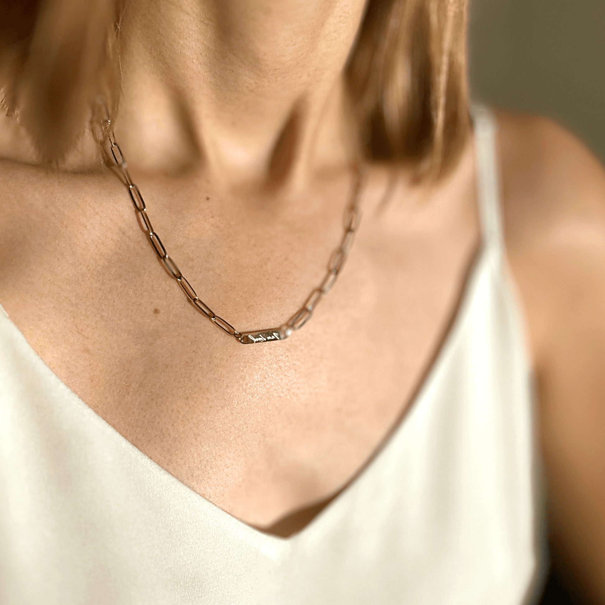 Paperclip Bar Necklace - Necklaces