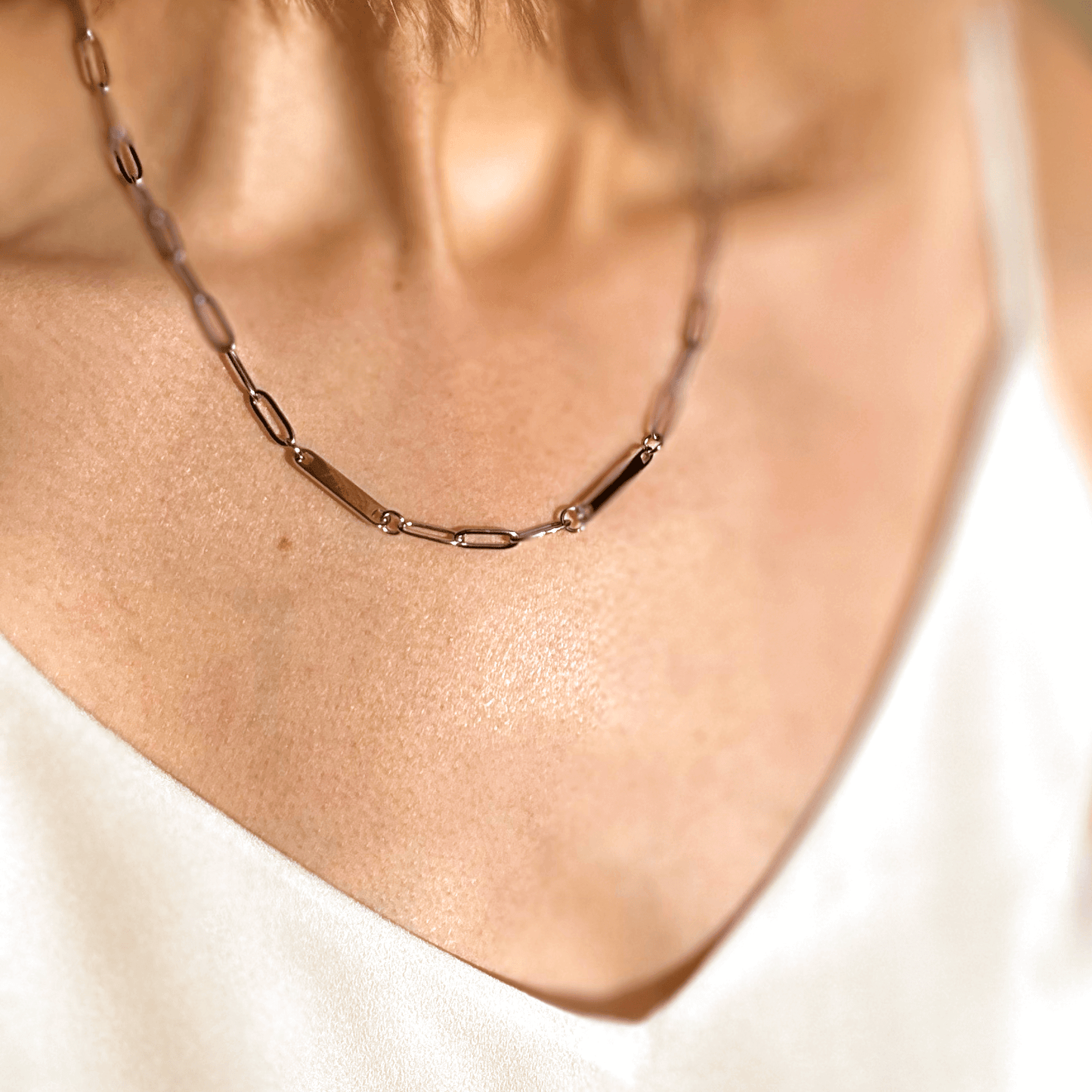 Paperclip Bar Necklace - Necklaces