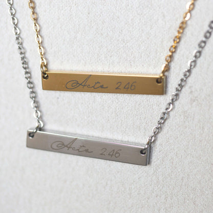 Horizontal Bar Necklace - Necklaces